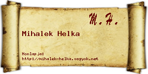 Mihalek Helka névjegykártya